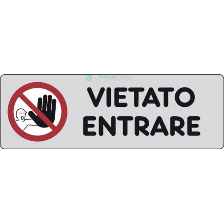 10PZ ETICHETTE ADESIVE 150X50 "VIETATO ENTRARE"