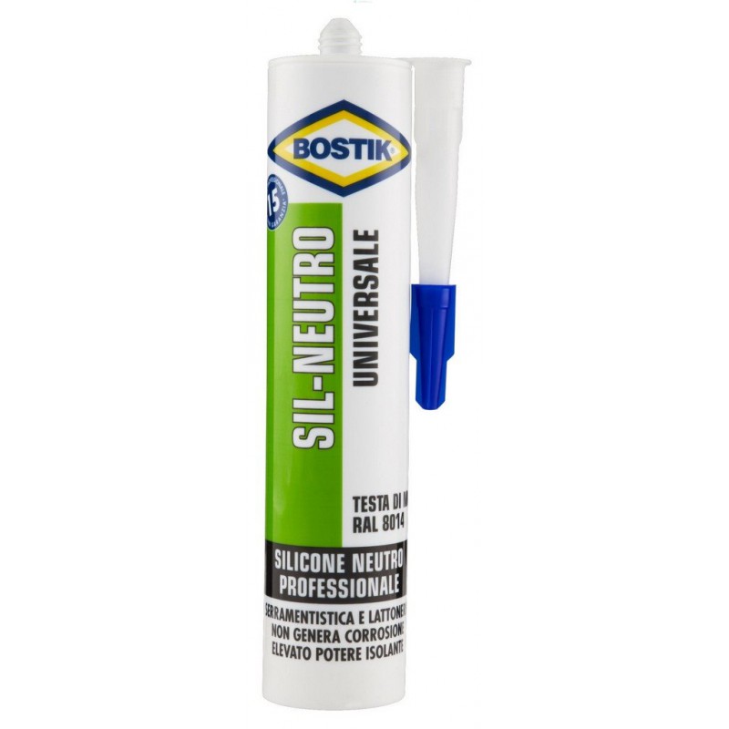 12PZ BOSTIK SILICONE NEUTRO TESTA DI MORO ML.300