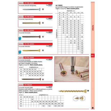 VITI PER LEGNO PANEL-VIT BRONZATE TSP MM. 6x50