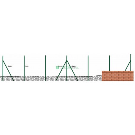 Paletto recinzione zincato sezione mm 30x30x3,0 h.Cm 175