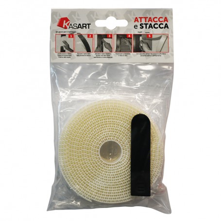 NASTRO ATTACCA STACCA PER ZANZARIERE mm 10 x 6,6 mt - col. bianco codice 3143500