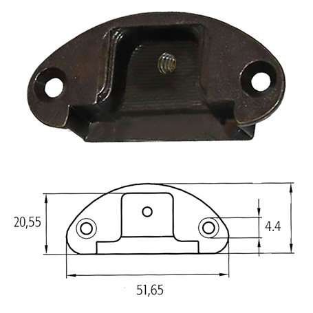 50PZ BASETTA PER CERNIERE MOBILI 'A0069' bronzata