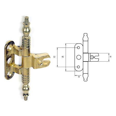 2PZ CERNIERA PER MOBILI 'A0114' oro