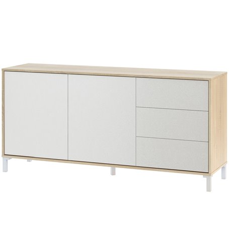 KIT CREDENZA BROOKLYN 2 ANTE + 3 CASSETTI CANADIAN/BIANCO ARTIK