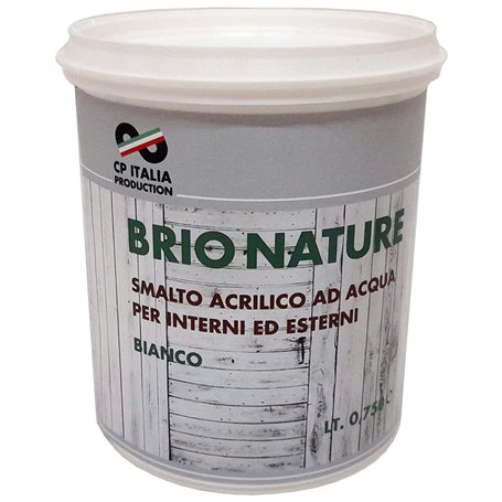 6PZ SMALTO LUCIDO ALL'ACQUA BRIONATURE BIANCO LT.0,750