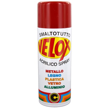 VELOX SPRAY ACRILICO ROSSO RUBINO BOMBOLETTA 400 ML RAL 3003