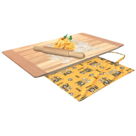 1PZ ASSE LEGNO PER IMPASTARE CM.60x40 + MATTARELLO TAGLIAPASTA