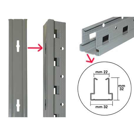 MONTANTI LB1 SCAFFALATURE A GANCIO ART.G778/12 H.300 CM