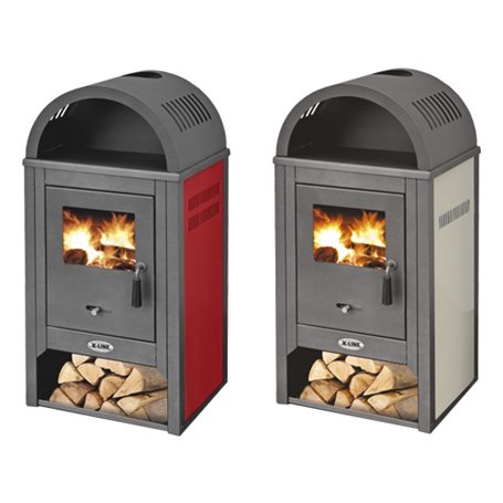 STUFA KAMIN DE LUXE ROSSO CM.48,5X45,5X109H SPORTELLO 28X23CM