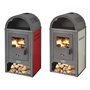 STUFA KAMIN DE LUXE ROSSO CM.48,5X45,5X109H SPORTELLO 28X23CM